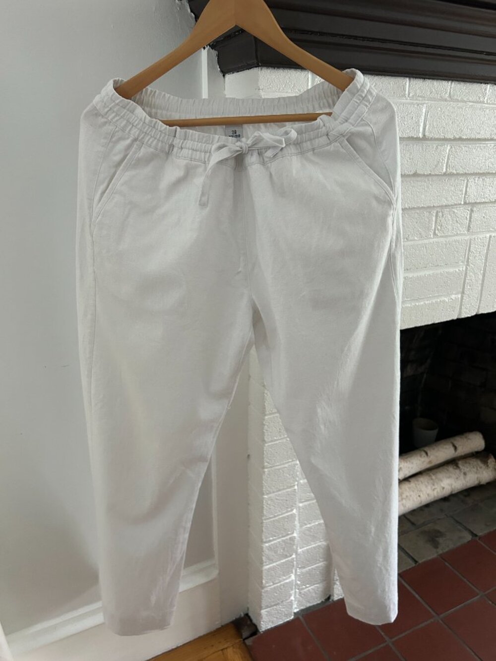 28 Palms Linen Blend White Pants Size Large (oversize)
